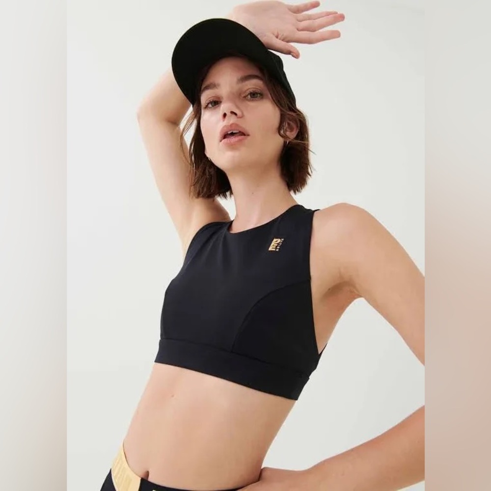 P.E Nation Backswing Sports Bra Small and Leggings Medium Black Gold - Picture 2 of 16